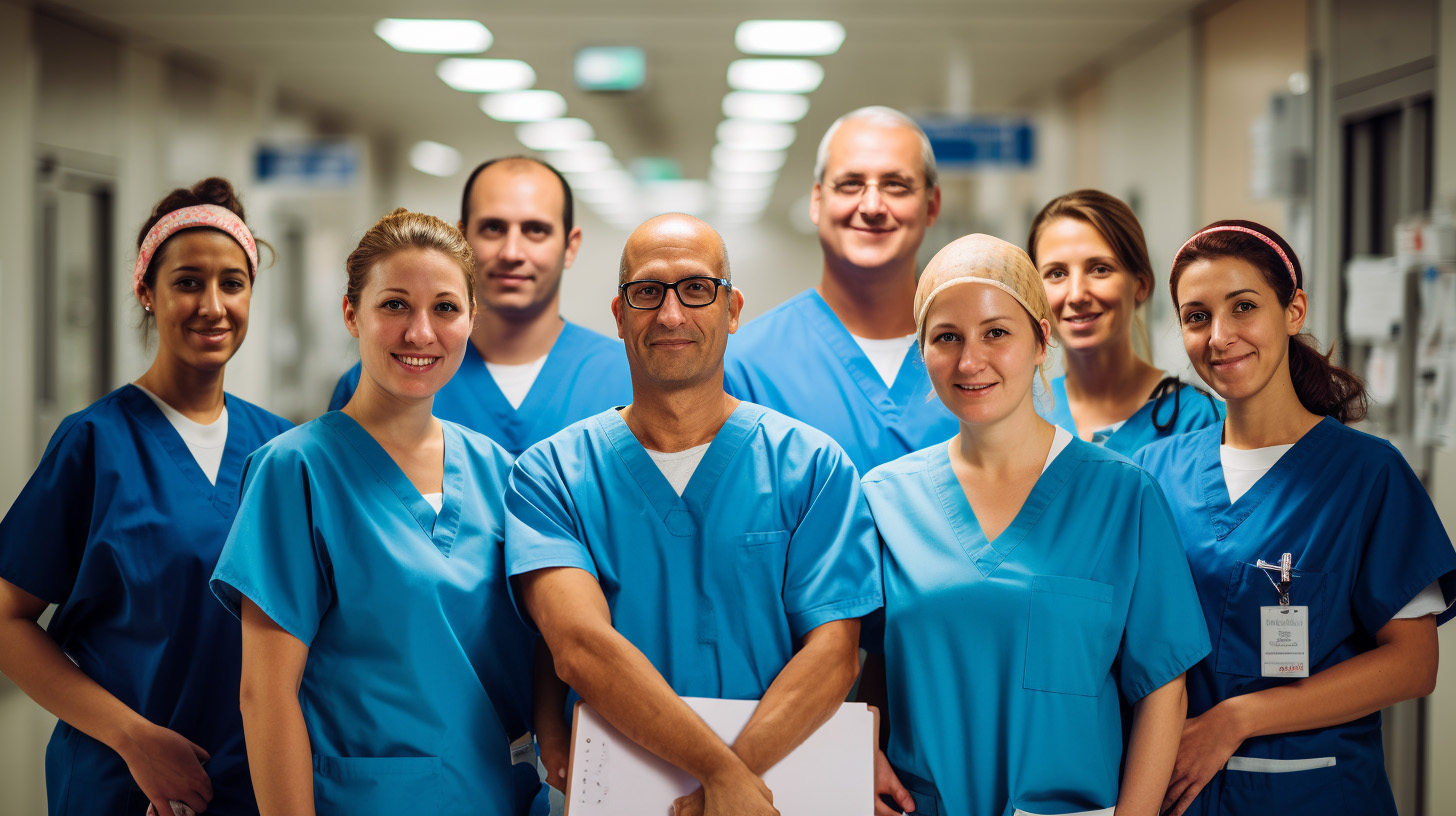 Team of doctors making use of virtual reality